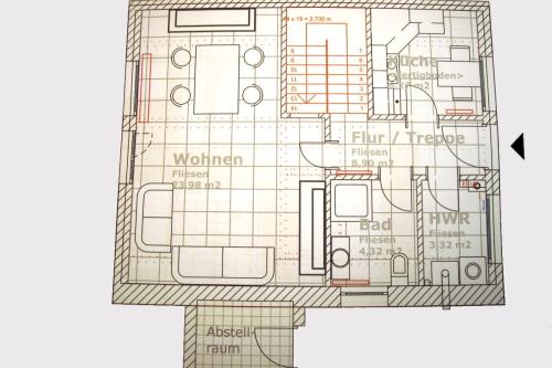Borkum Ferienhaus Lütjehus - Grundriss Erdgeschoss