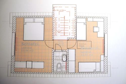 Borkum Ferienhaus Lütjehus - Grundriss 1 Obergeschoss