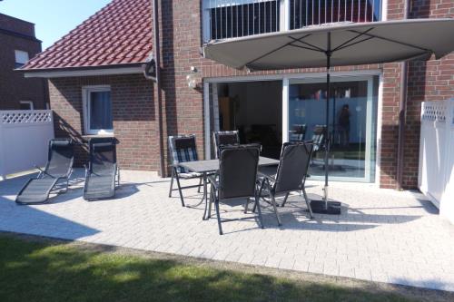 Borkum Ferienwohnung Dünenparadies - Terrasse