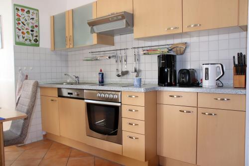 Borkum Ferienwohnung Lachmöwenkieker - Küchenzeile