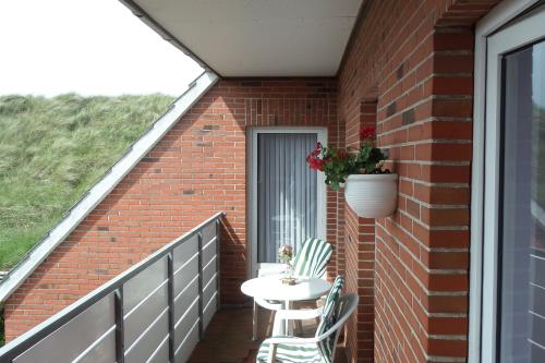Borkum Ferienwohnung Haus Ebeling / Wohnung Seehundsbank - Balkon